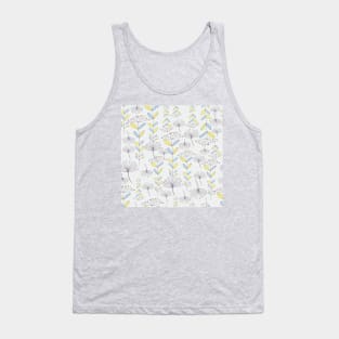 Yarrow floral pattern in Cottagecore style Tank Top